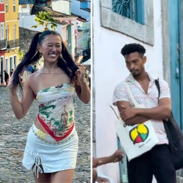 Influenciadora gringa viraliza ao mostrar a beleza dos homens baianos; assista