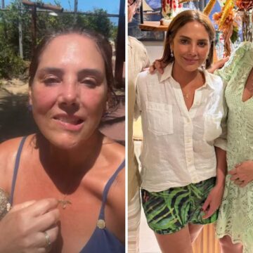 De férias na Bahia, Heloisa Périssé curte encontro com amigos em Praia do Forte