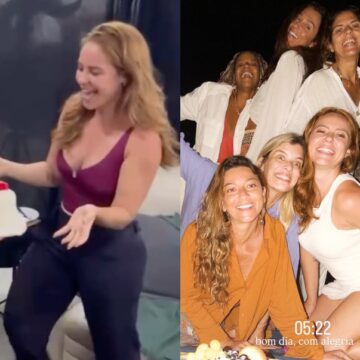 Paolla Oliveira celebra aniversário com bolo e piquenique ao amanhecer