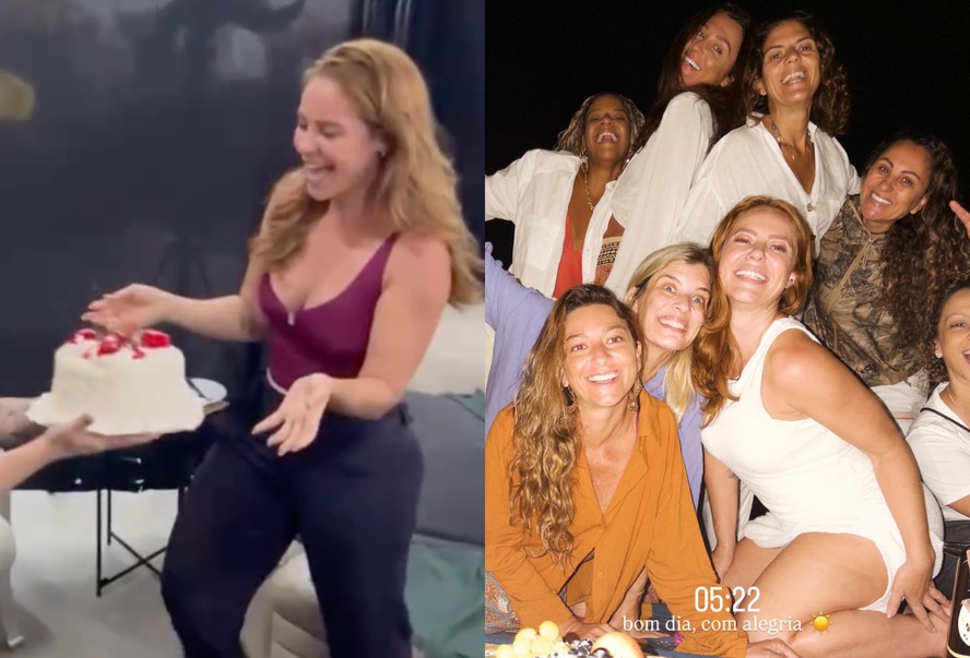 Paolla Oliveira celebra aniversário com bolo e piquenique ao amanhecer