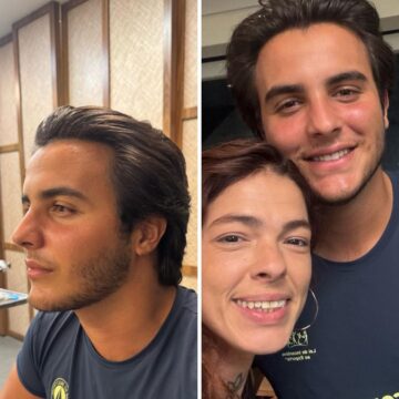 Marcelo Sangalo visita barbearia em Florianópolis e visual chama atenção: ‘Parece adulto