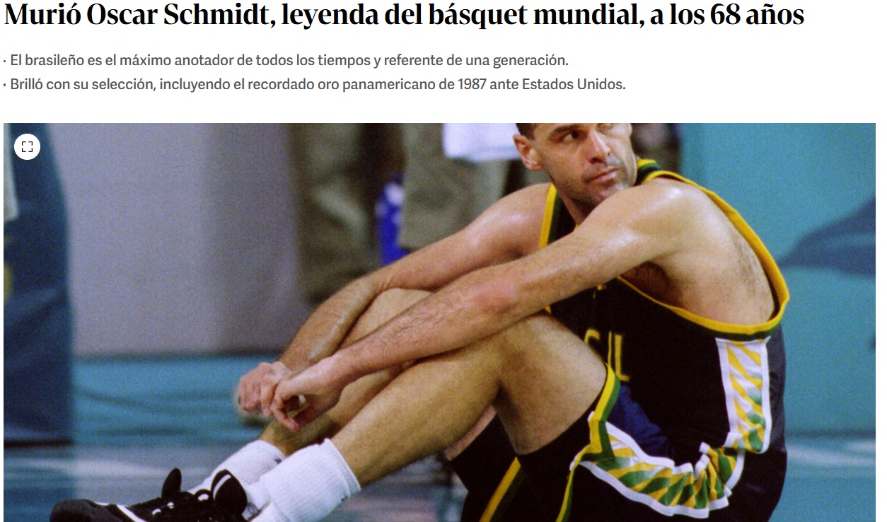 Imprensa internacional repercute morte de Oscar Schmidt