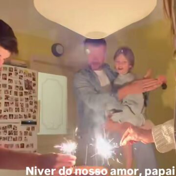 Rodrigo Hilbert ganha surpresa de aniversário de Fernanda Lima e filhos; veja vídeo