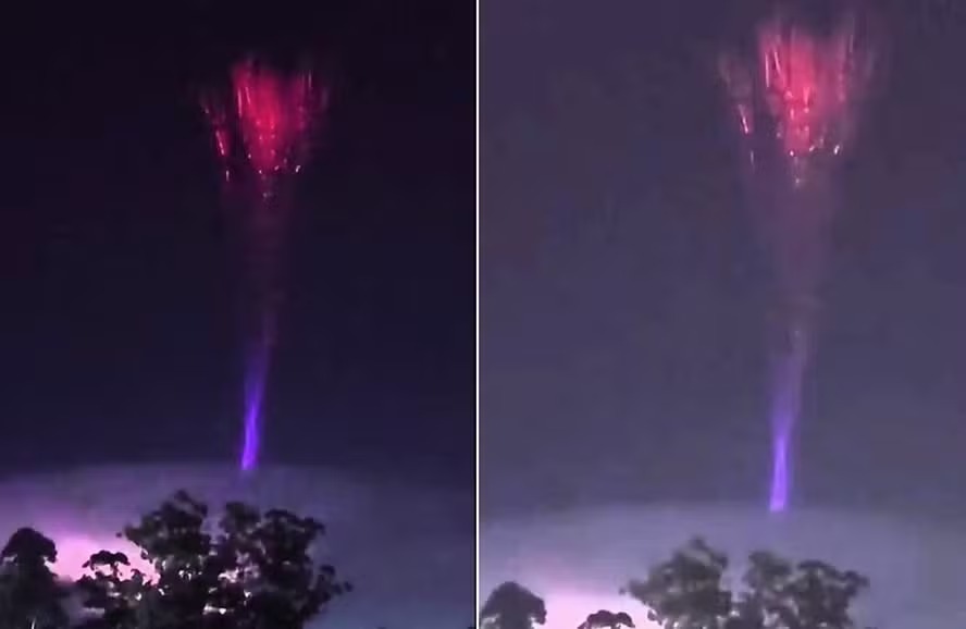 Raio azul raríssimo é registrado durante tempestade na Argentina