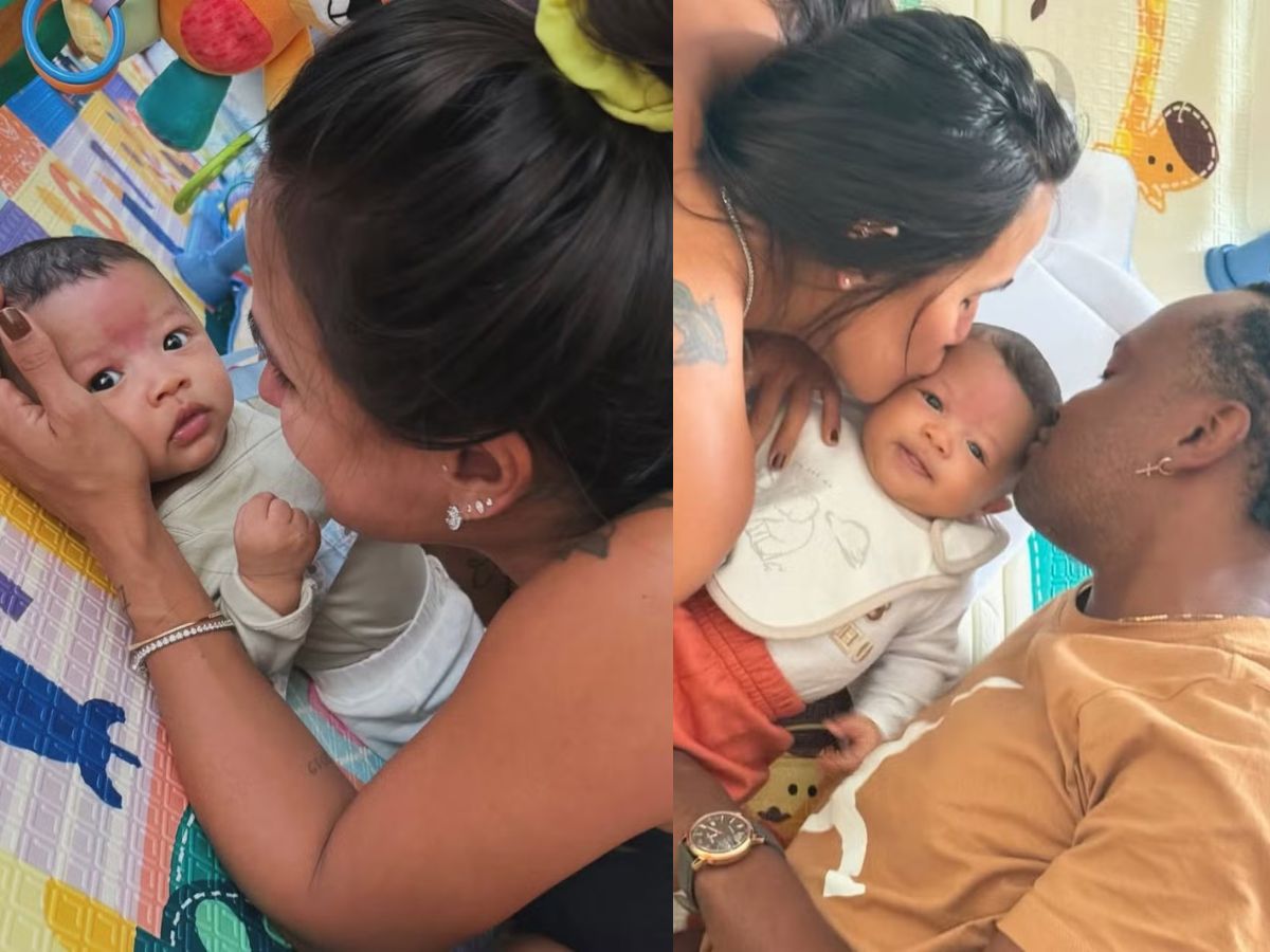 Carol Peixinho mostra momento fofo com o filho Bento e brinca: “Treinando pro primeiro pagodin”