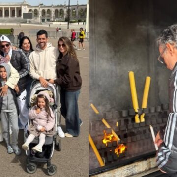 Após AVC, marido de Kelly Key visita Santuário de Fátima para agradecer recuperação