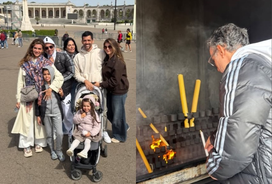 Após AVC, marido de Kelly Key visita Santuário de Fátima para agradecer recuperação