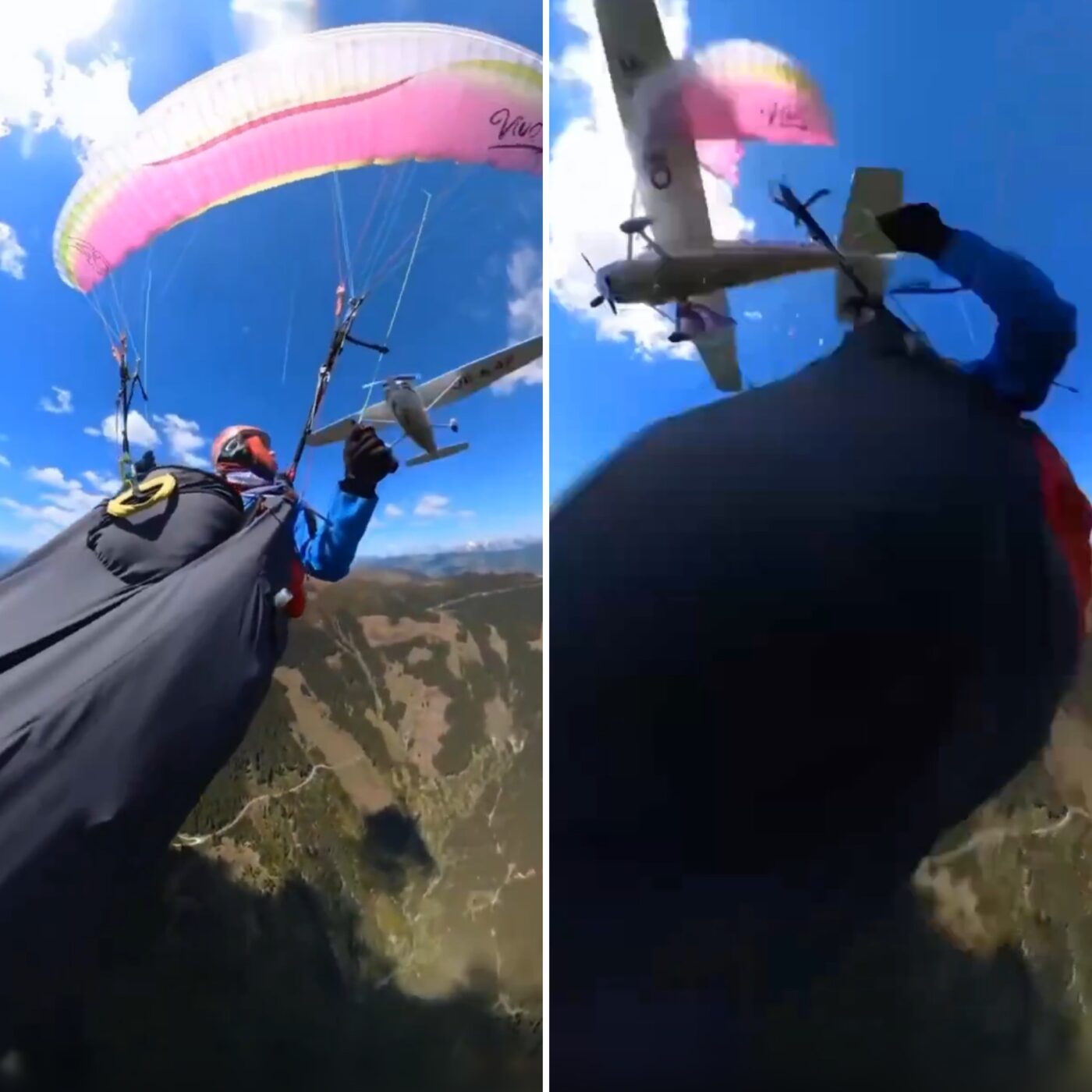 Parapentista é atingida por avião em pleno voo; veja vídeo