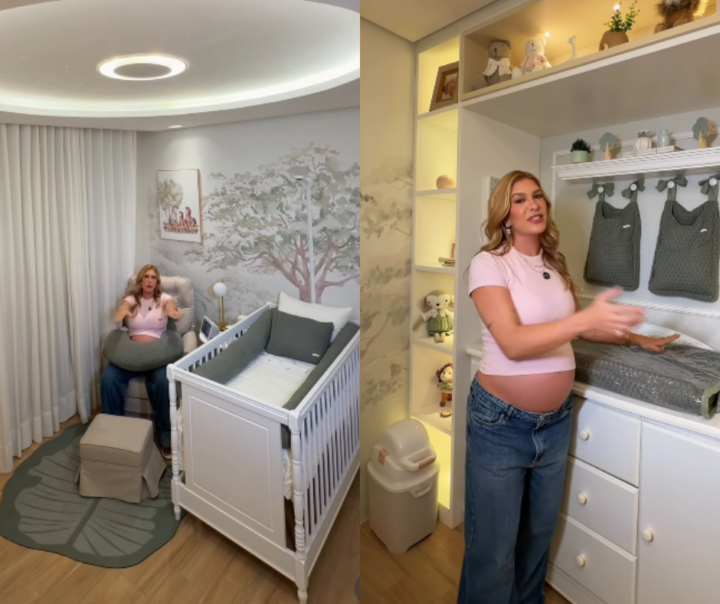 Grávida de nove meses, Lore Improta mostra quarto de Levi em tour divertido nas redes