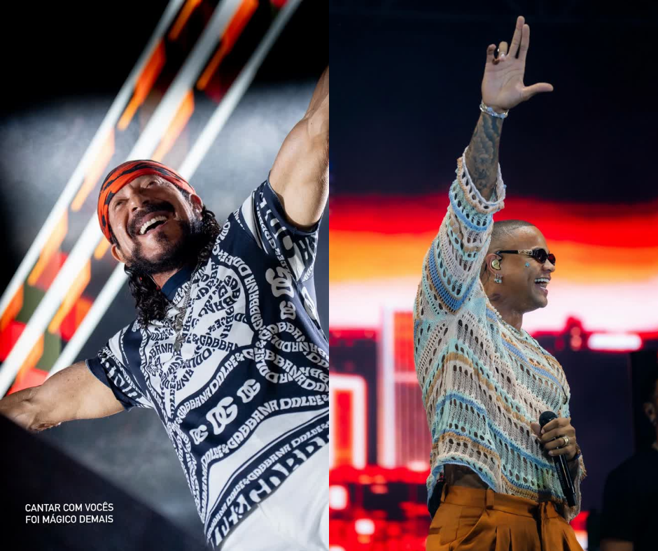 Bell Marques e Léo Santana levam clima de Carnaval a festa no interior da Bahia