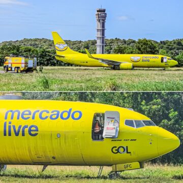 Avião sai da pista após pouso no aeroporto de Salvador