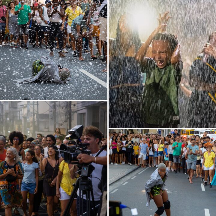 Espetáculo ‘Efeitos Especiais’ transforma Centro de Salvador em set de cinema com neve e explosões; veja vídeos