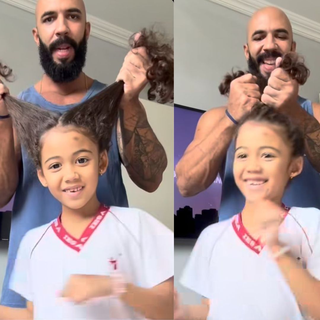 Viralizou! Pai cria método inovador para arrumar cabelo da filha