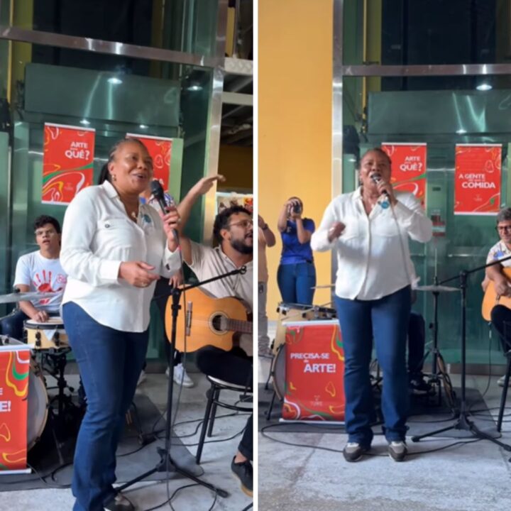 Margareth Menezes solta a voz durante encontro com estudantes em Natal: ‘A cultura me emociona’