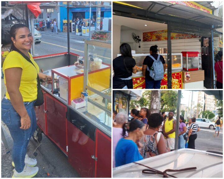 Baiana faz sucesso vendendo pipocas ‘diferentonas’ com bacon, camarão e até pimenta em Salvador