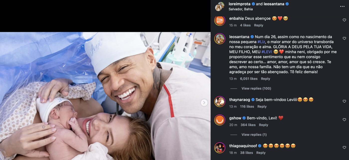 Léo Santana se declara a Lore Improta após nascimento do filho Levi ...