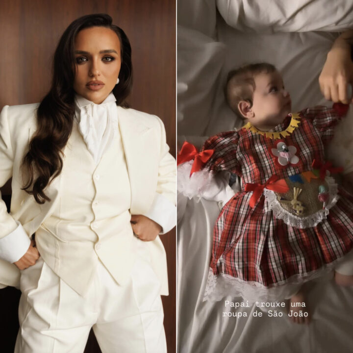 Rafa Kalimann encanta ao mostrar primeiro vestido de São João da filha Zuza: ‘Papai que trouxe’