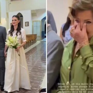 Neta emociona ao se casar com vestido da avó após 62 anos; vídeo viralizou