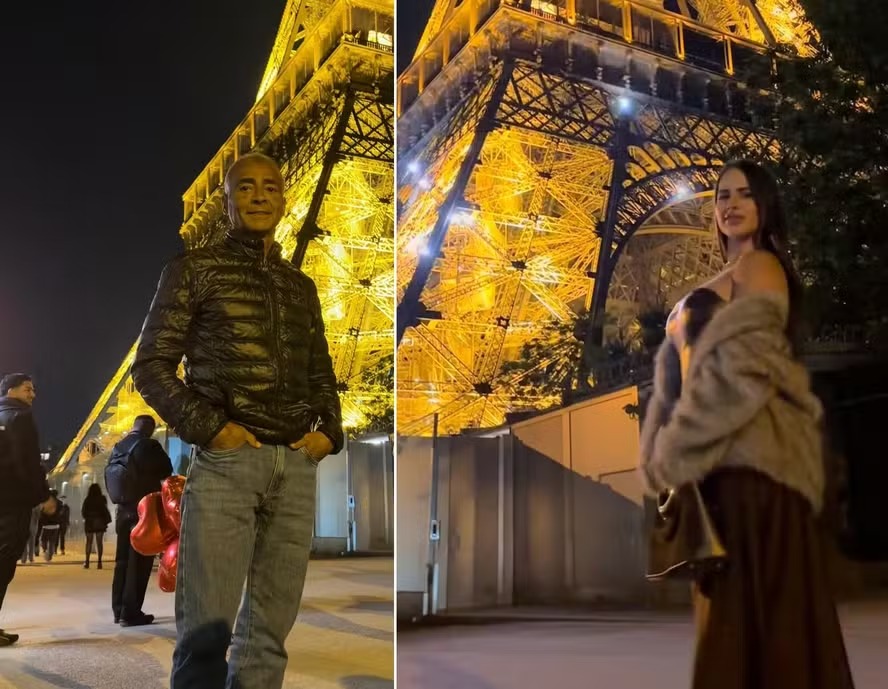 Romário realiza sonho de atual affair, amiga da ex, em viagem a Paris