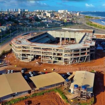 Prefeitura de Salvador atualiza obras da Arena Multiuso na Boca do Rio; veja novas imagens