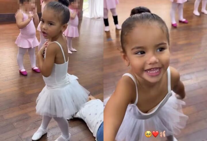 Mavie encanta Bruna Biancardi ao fazer homenagem em aula de balé