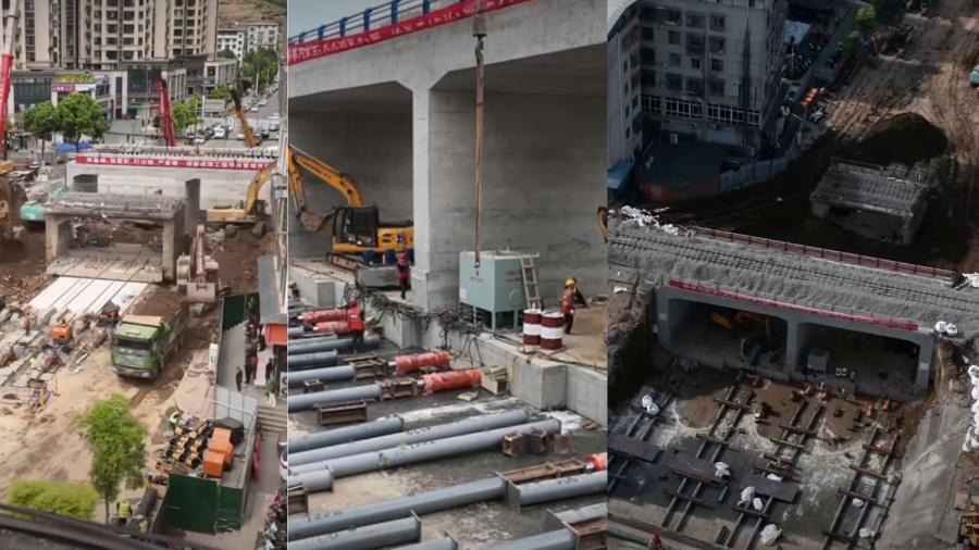 China impressiona ao construir viaduto gigante em apenas 24 horas