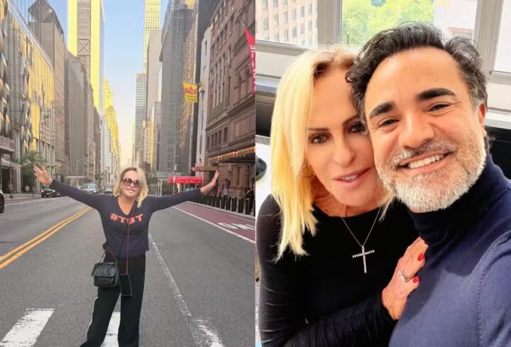 Ana Maria Braga curte férias em Nova York ao lado do marido