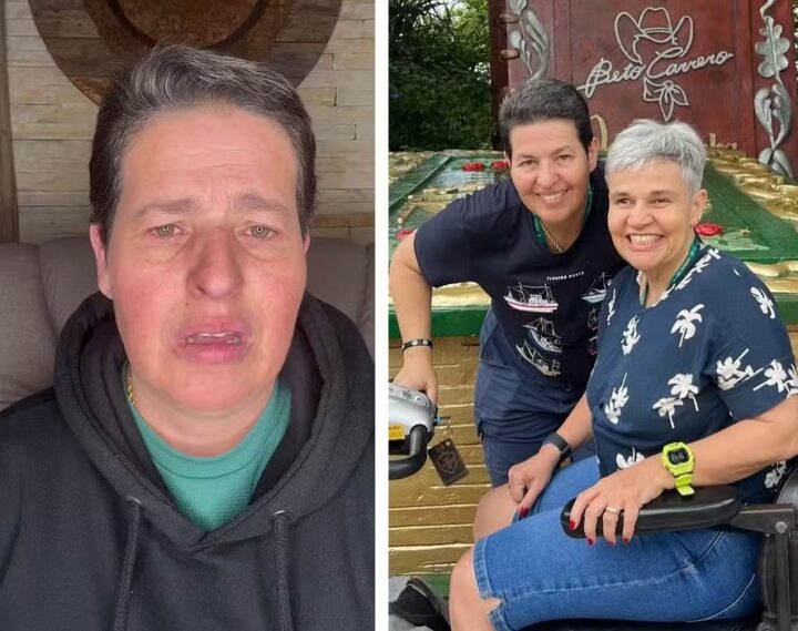 Esposa de Claudia Rodrigues chora ao relatar luta da atriz pela vida: ‘O coração dela parou três vezes’