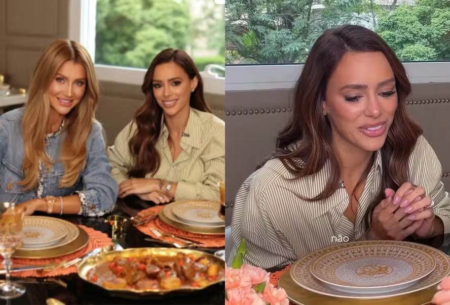 Bruna Biancardi degusta prato exótico com Ana Paula Siebert; conheça iguaria