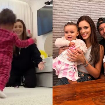Filha caçula de Neymar e Bruna Biancardi, Mel dá os primeiros passos