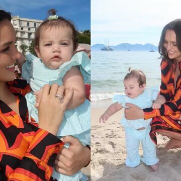 Em Cannes, Rafa Kalimann leva Zuza, filha dela com Nattan para conhecer praia