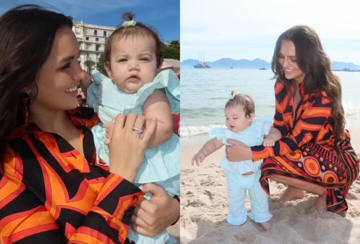 Em Cannes, Rafa Kalimann leva Zuza, filha dela com Nattan para conhecer praia