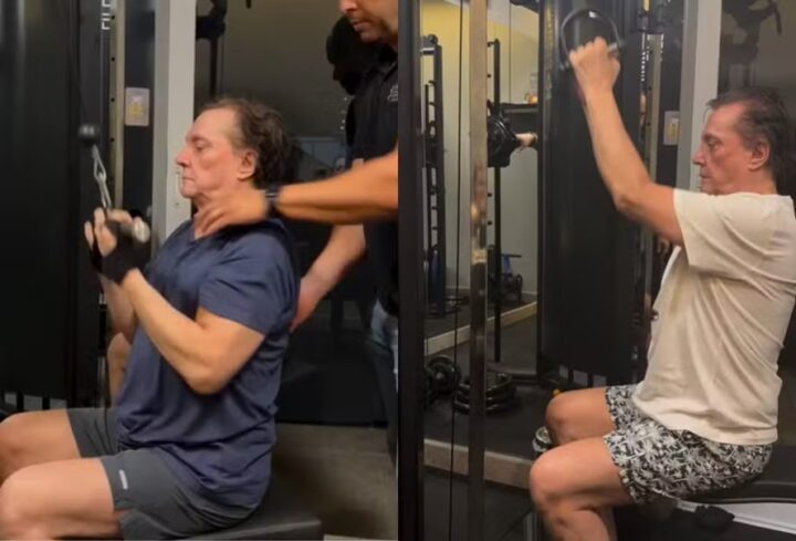 Fábio Jr. engata rotina fitness na academia e recebe cantada: ‘Vem ser meu personal’