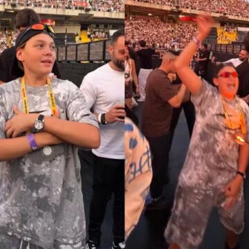 Filho mais velho de Neymar, Davi Lucca faz aparição rara em show de Bad Bunny em Barcelona