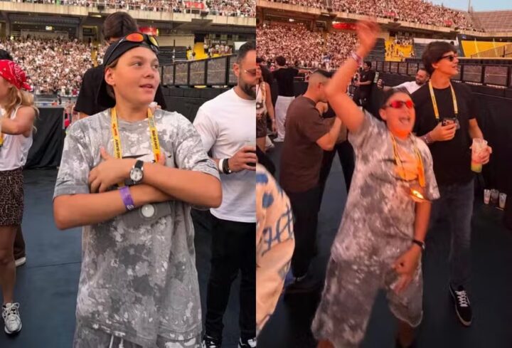 Filho mais velho de Neymar, Davi Lucca faz aparição rara em show de Bad Bunny em Barcelona
