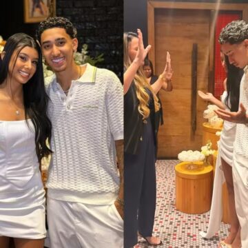 Filha de Léo Moura se casa com ex-Fluminense e casal vai morar na Ucrânia