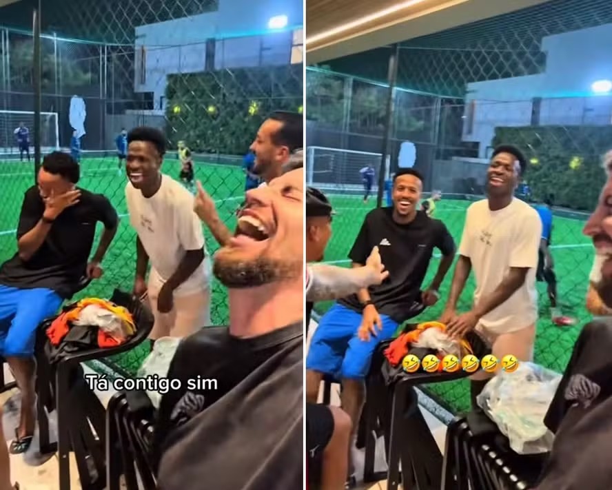 Triste? Vini Jr. é flagrado dando gargalhada após término com Virginia