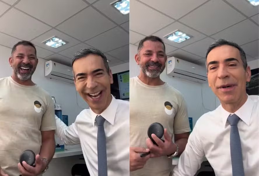 César Tralli revela nome composto e explica motivo de preferir ser chamado de ‘Césinha’