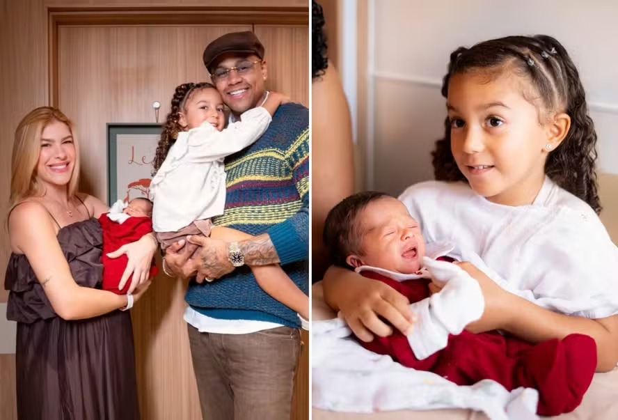 Lore Improta recebe alta e volta para casa com família após nascimento de Levi; veja fotos