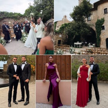 Rafa e Pipo Marques viajam à Espanha para casamento de amigo; veja fotos