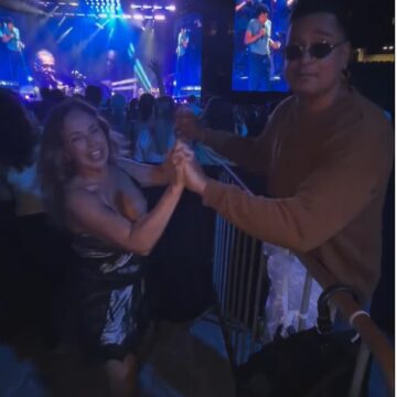 Daniela Mercury e Xanddy se encontram em show de Djavan em Salvador