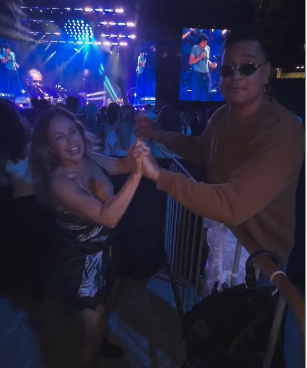 Daniela Mercury e Xanddy se encontram em show de Djavan em Salvador