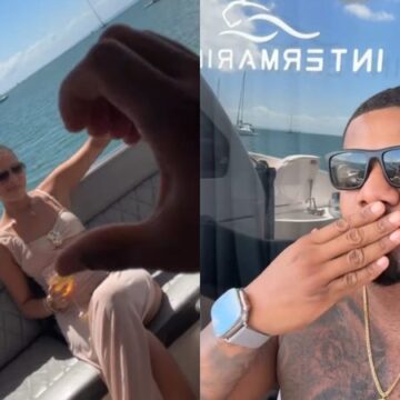 Davi Brito curte passeio de barco com nova namorada durante feriadão em Salvador