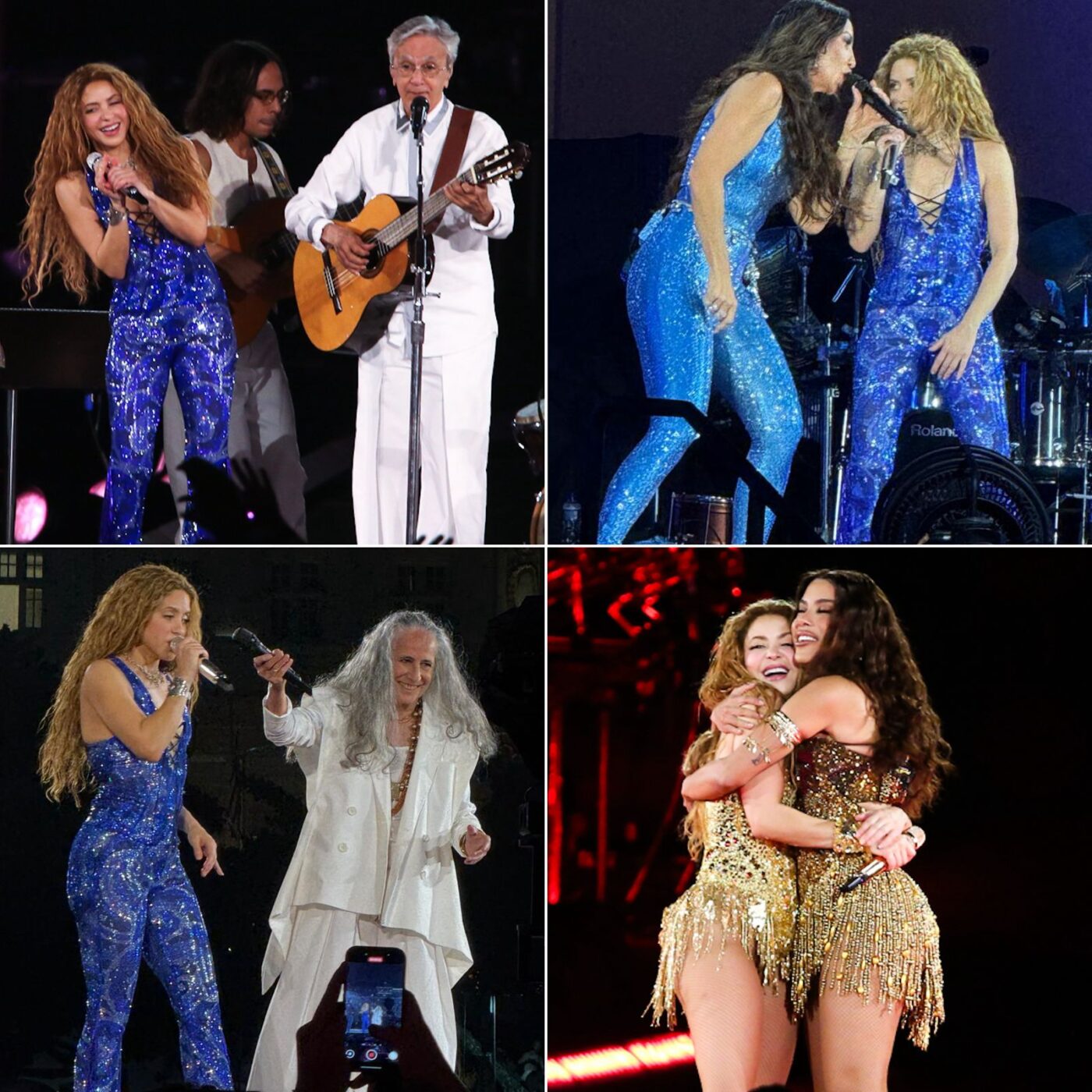 Show de Shakira em Copacabana tem participações de Anitta, Caetano, Bethânia e Ivete