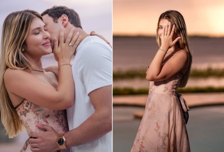 Filha de Carlos Alberto de Nóbrega é pedida em casamento nos EUA e comemora: “Estou em choque”