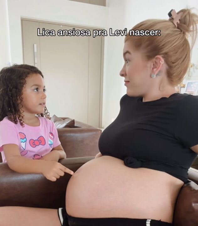 Lore Improta faz trend divertida com Liz sobre expectativa para Levi nascer