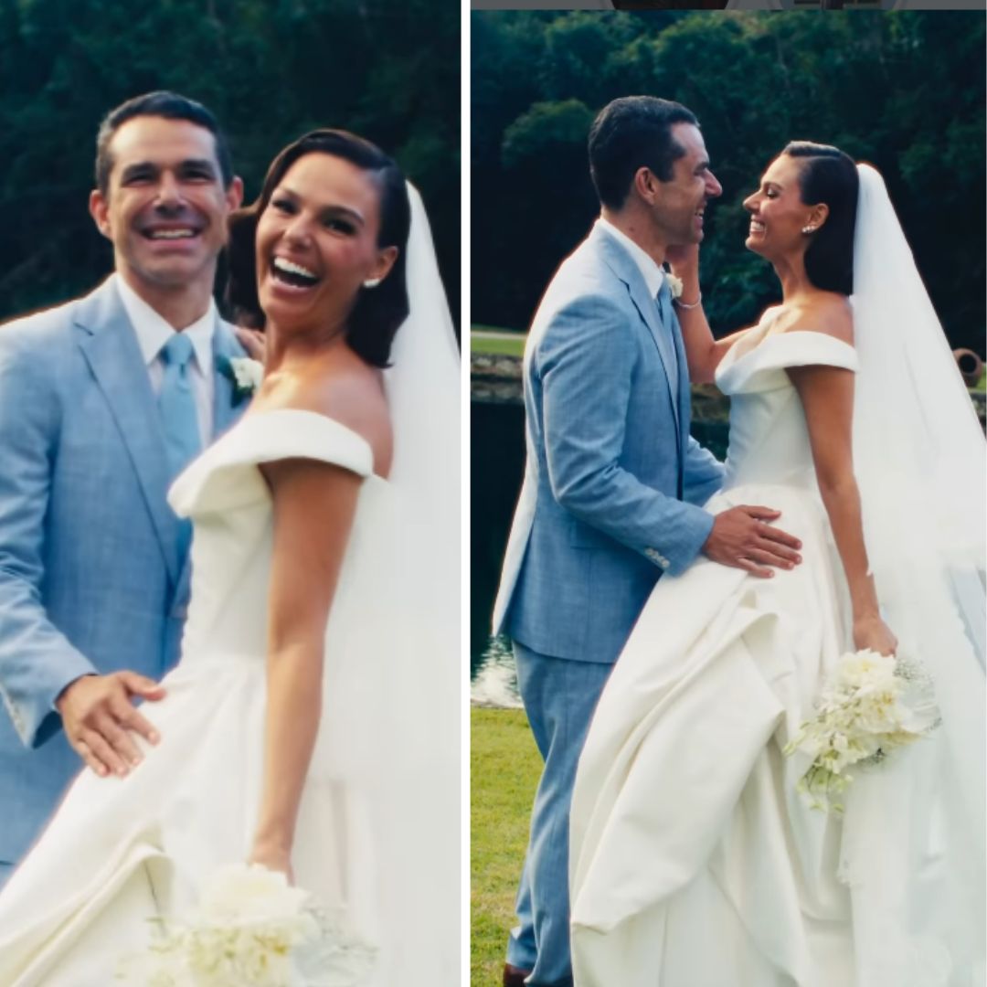 Marcus Buaiz celebra um ano de casamento com Isis Valverde e mostra imagens inéditas da cerimônia; assista