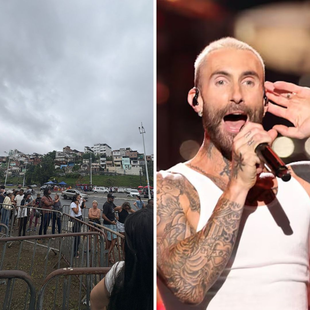 Fãs de Maroon 5 encaram chuva para comprar ingressos da banda em Salvador