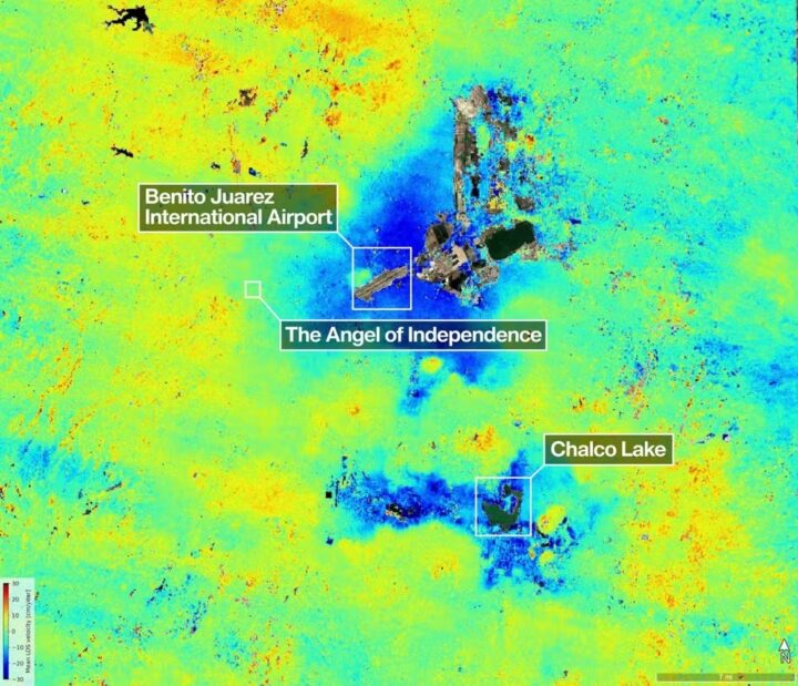 Cidade na América Latina afunda até 2 cm por mês, revelam imagens de satélite da Nasa