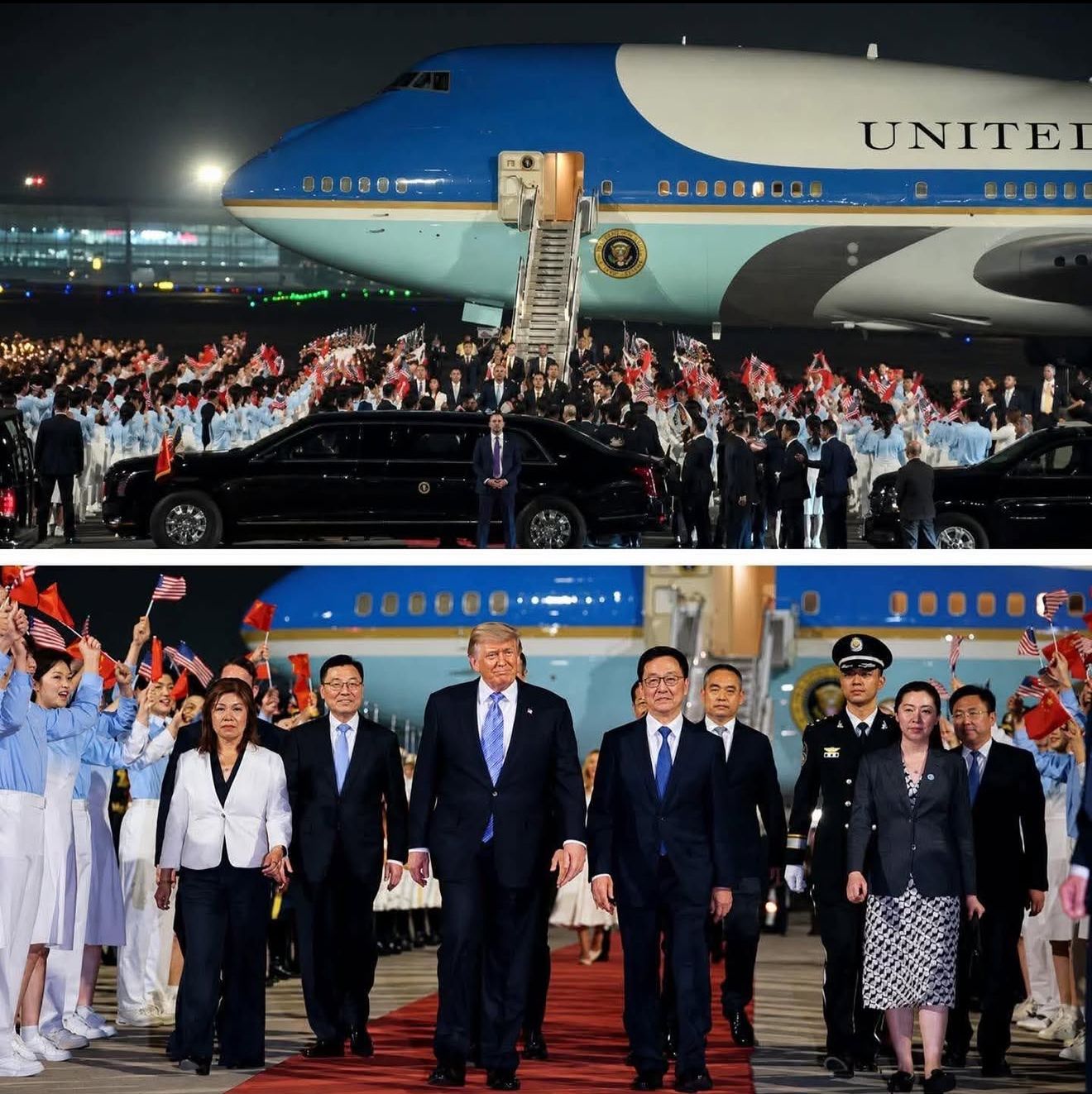 Trump chega à China para encontro com Xi Jinping; veja vídeo
